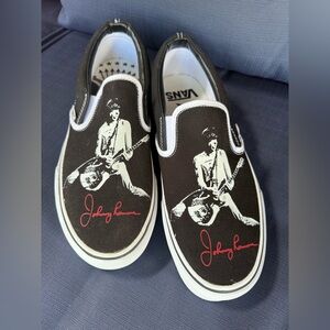 Vans Classic Slip-On Original Johnny Ramones Black/True White sz 10 NEW RARE